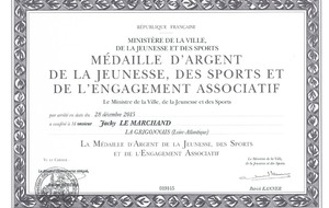 Médaille d'ARGENT Ministériel des Sports