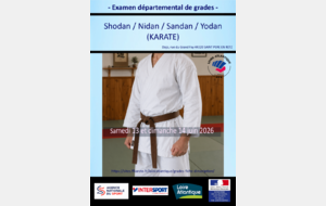 GRADES – Examen départemental des grades 1er au 4ème dan (KARATE)