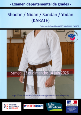GRADES – Examen départemental des grades 1er au 4ème dan (KARATE)
