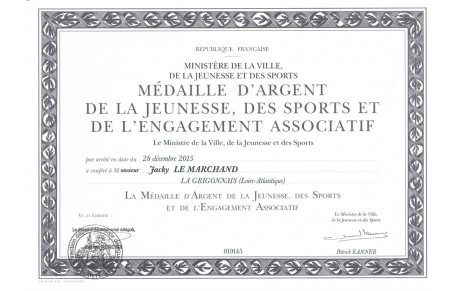 Médaille d'ARGENT Ministériel des Sports
